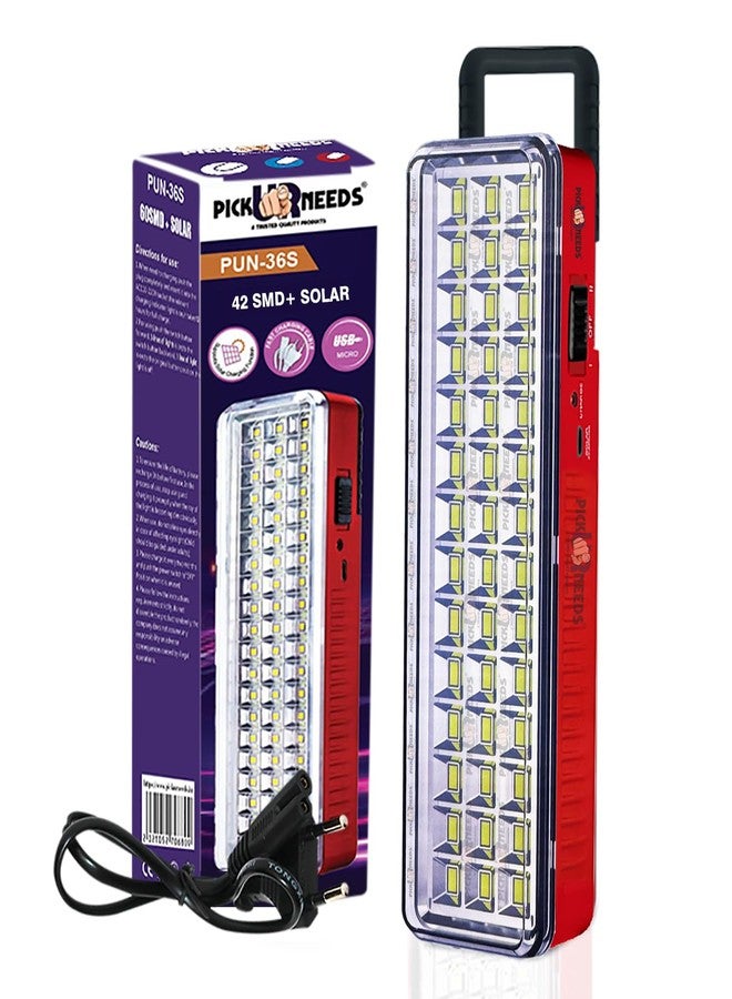 Pick Ur Needs Solar Rechargeable Home Emergency Lantern Lamp Light 42 SMD with Low & High Mode - Image 2